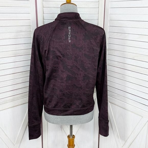 Spyder Active Half Zip Mock Neck Pullover Top Plum Purple Medium - Picture 4 of 15